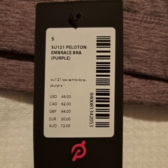 Peloton Embrace Bra purple size Small New with tags - Picture 3 of 5
